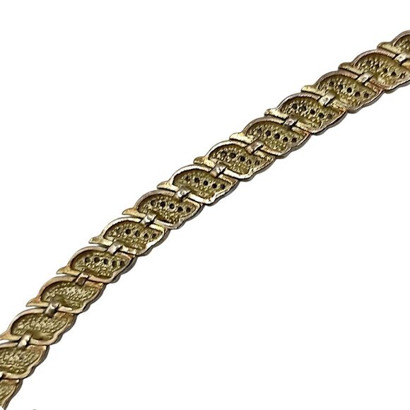 Gold Over Sterling Silver Diamond Bracelet Taiwan FAS Vintage 90s Twist Design - Picture 4 of 16